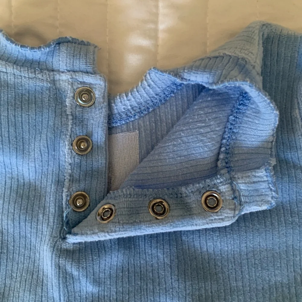 VTG Children's Place Set Girls Size 24M Blue Y2k Velour Top Pants Ribbed Ruffle - Picture 10 of 16